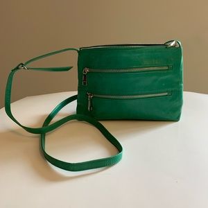 New Hobo leather crossbody bag/Green Color